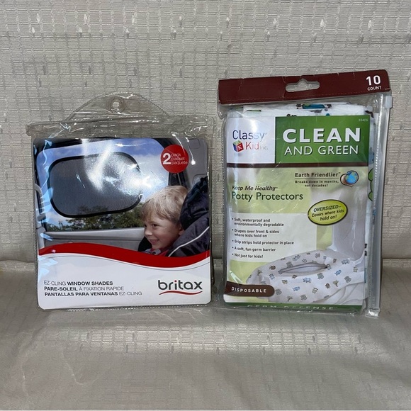 Bundle Kids Britax EZ-Cling Window Shades and Classy Kid Potty Protectors - Picture 1 of 5